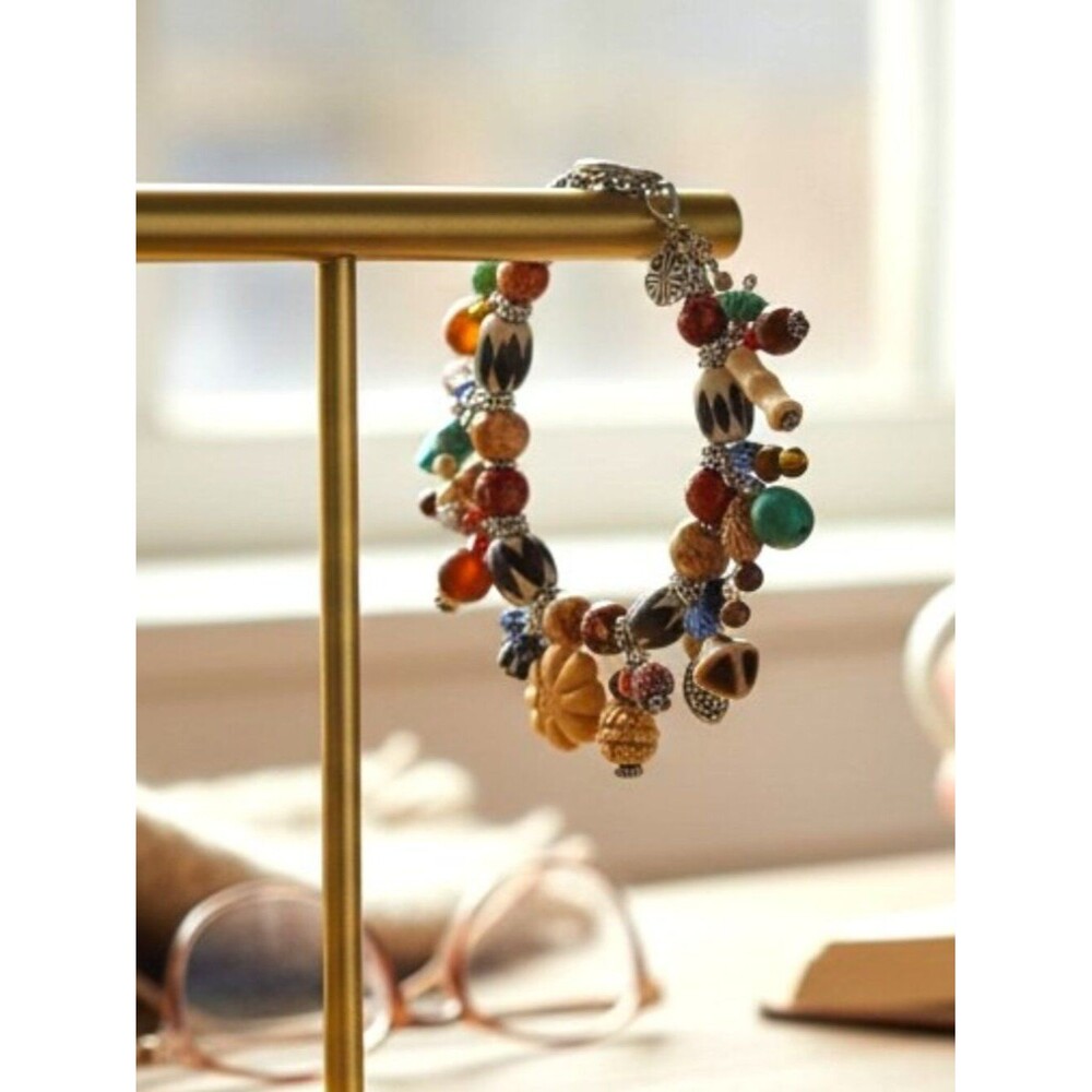 Vintage Handcrafted‎ African Trade Bead Charm Bracelet - Women Jewelry